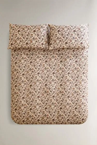 Чехол для одеяла из сатина с цветочным принтом- Заказать в России