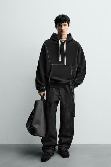 Zara Худи с контрастной прошивкой