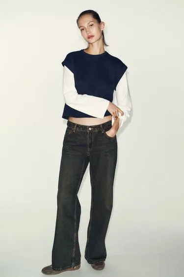 Футболка с комбинированным жилетом