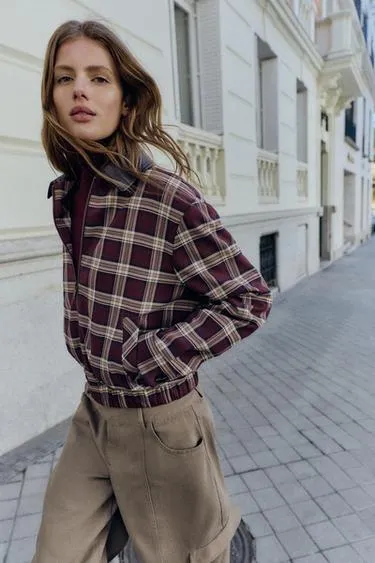 Утепленная куртка-бомбер с отделкой под кожу, BURGUNDY- Заказать в России