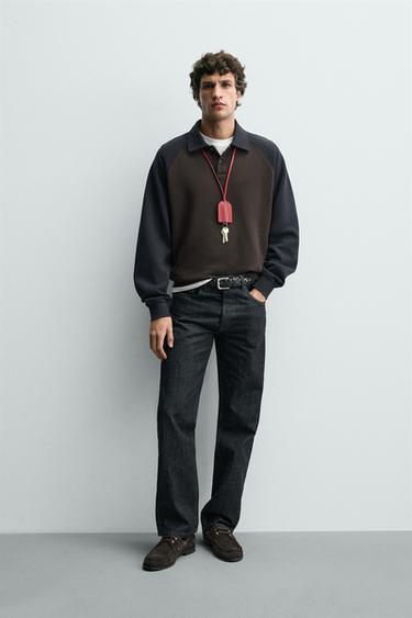 Zara Поло в стиле колор-блок с рукавами реглан