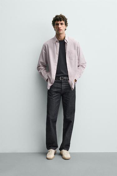 Рубашка в клетку с карманом