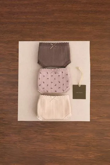 ZARA TIMELESS — набор из трех трусов в рубчик