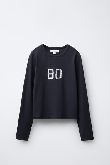 Футболка с вышивкой и пайетками- Заказать в России