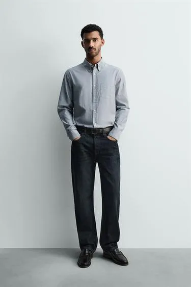 Рубашка в полоску с карманом