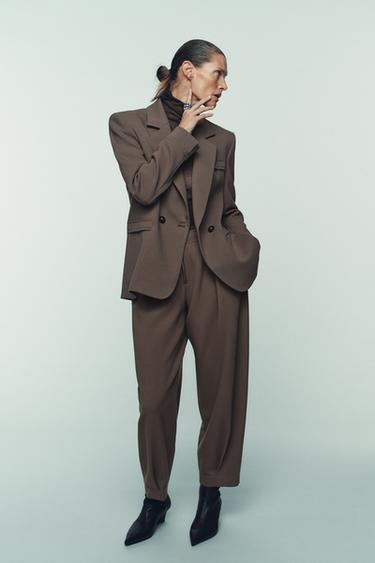 Zara Брюки CARROT FIT с молнией