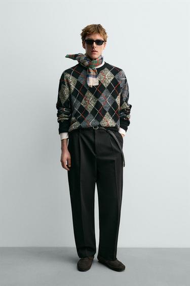 Zara Свитер в ромбы из 100% кашемира AARON LEVINE X ZARA