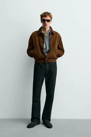 Укороченная куртка из замши Aaron Levine X Zara- Заказать в России