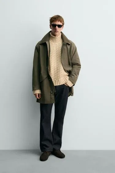 Техническая парка с комбинированным воротником Aaron Levine X Zara