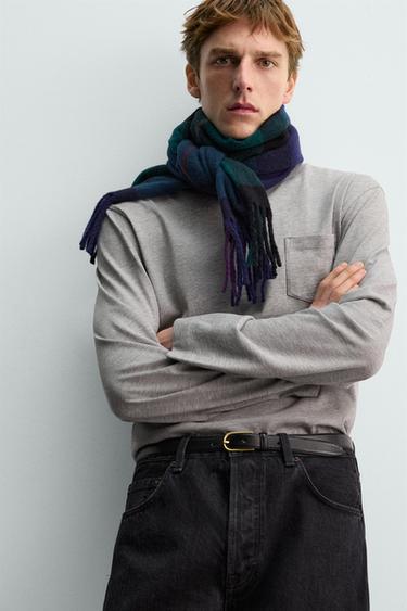 Zara Шарф из смесовой шерсти в клетку — AARON LEVINE X ZARA