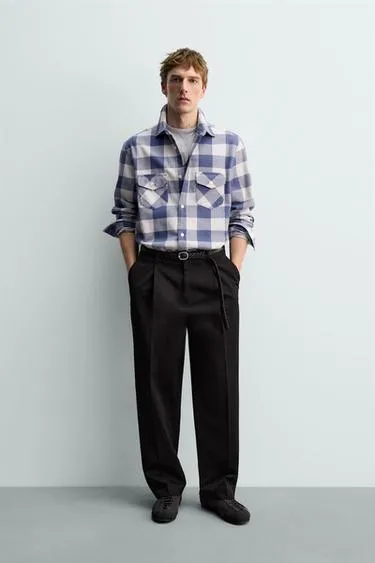 Фланелевая рубашка в клетку Aaron Levine X Zara- Заказать в России
