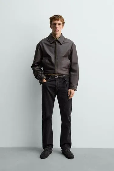 Кожаная куртка-бомбер Aaron Levine X Zara- Заказать в России