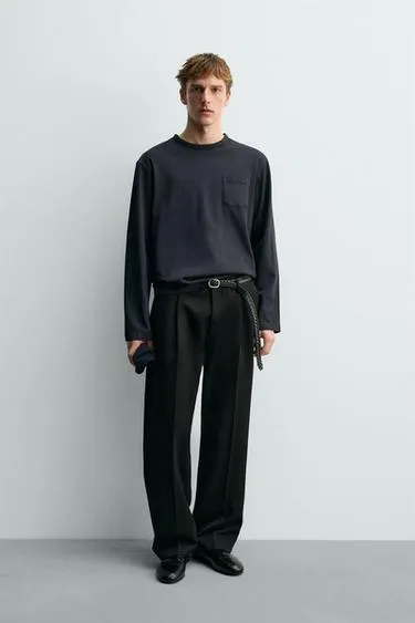 Футболка с длинными рукавами и нагрудным карманом Aaron Levine X Zara- Заказать в России