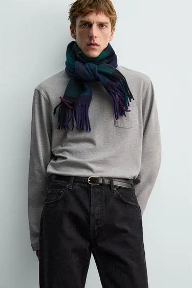 Кожаный ремень с декоративной строчкой AARON LEVINE X ZARA- Заказать в России