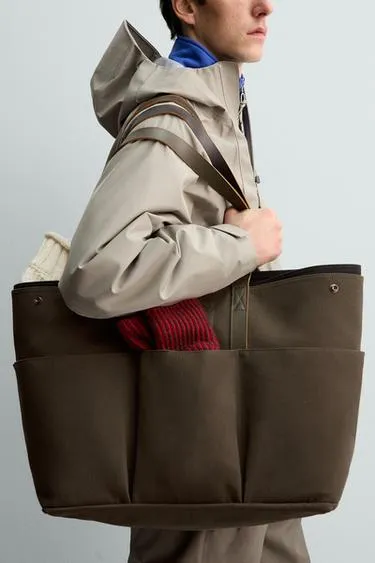 Шопер с кожаными деталями AARON LEVINE X ZARA- Заказать в России