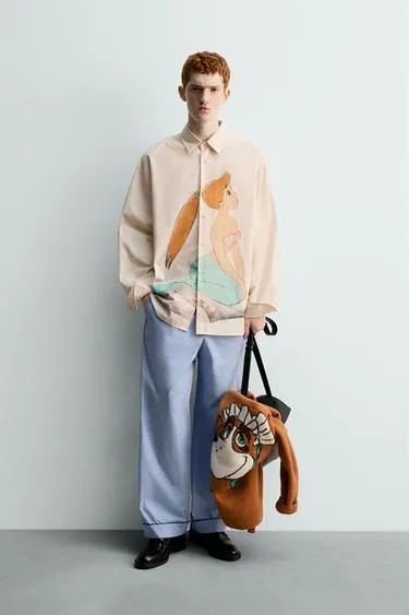 Рубашка с принтом русалки из питера пэна HARRY LAMBERT FOR ZARA X DISNEY- Заказать в России