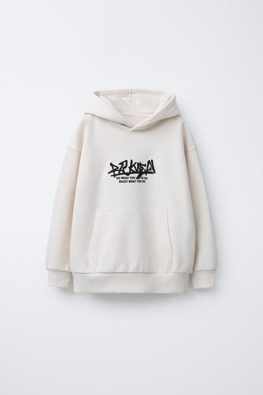 Zara Худи с вышитым текстом