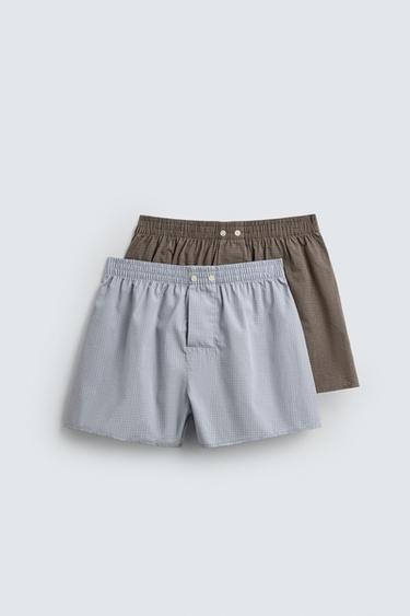 Zara Набор из двух комбинированных трусов-боксеров из поплина