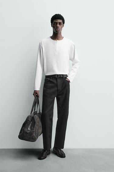 Zara Футболка с воротником на пуговицах