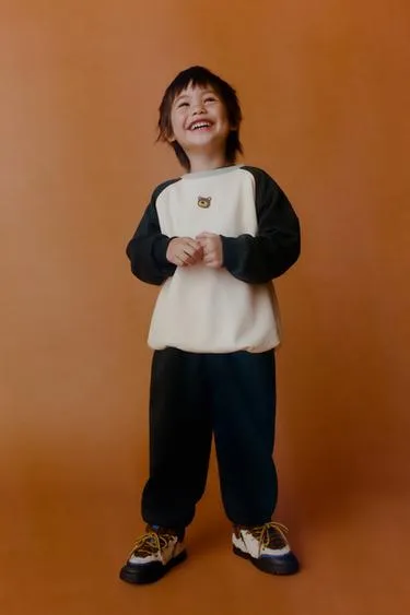 Комплект для бега: толстовка и брюки-джоггеры COLOR BLOCK с медвежонком