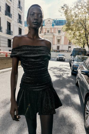 Zara Бархатное мини-платье с блёстками купить с доставкой.