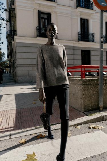 Zara Вязаный свитер с пайетками