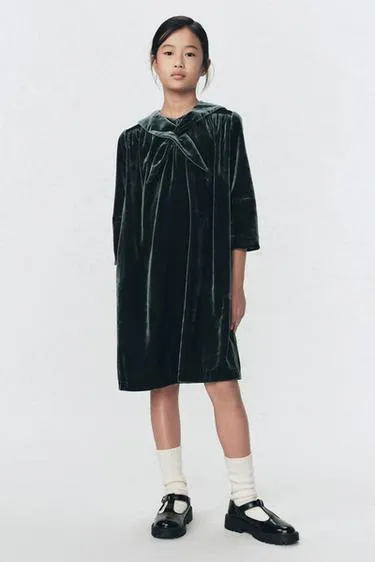 Бархатное платье с съемным шарфом SOSHIOTSUKI X ZARA- Заказать в России