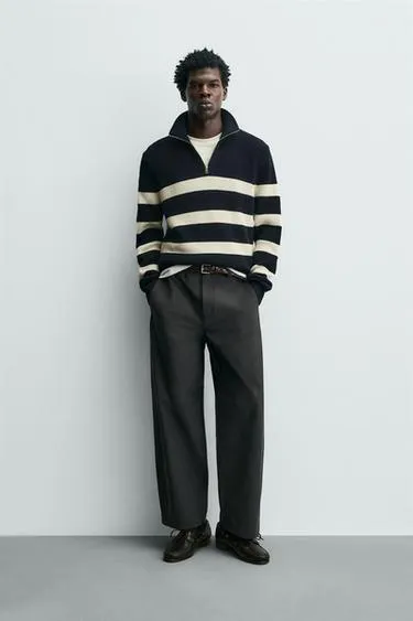 Джемпер из жемчужной вязки с воротником на молнии