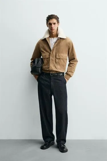 Куртка из кожи и замши с искусственным мехом- Заказать в России