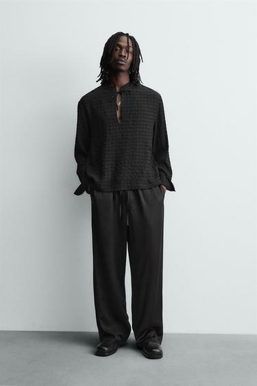 Zara Поло из струящейся рельефной ткани