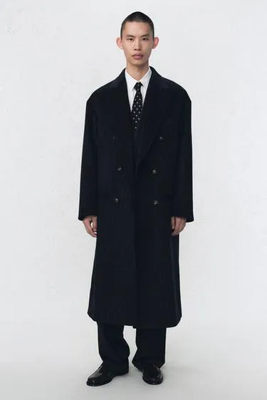 Пальто с крупной полоской в стиле oversize от soshiotsuki x zara- Заказать в России