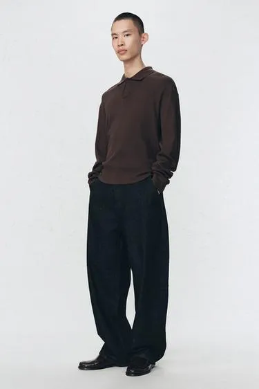 Поло с текстурным вязаным узором SOSHIOTSUKI X ZARA