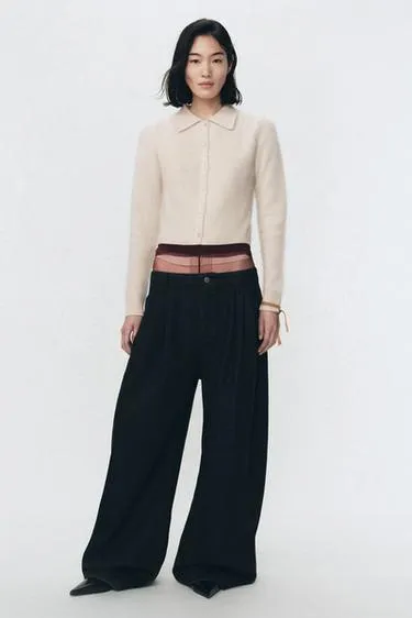 Джинсы широкие со складками soshiotsuki x zara- Заказать в России