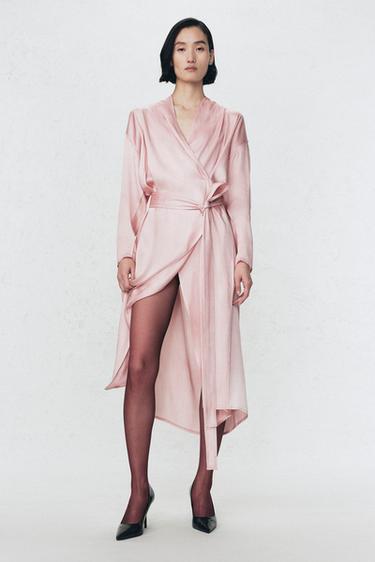 Zara Платье с поясом из атласа SOSHIOTSUKI X ZARA купить с доставкой.