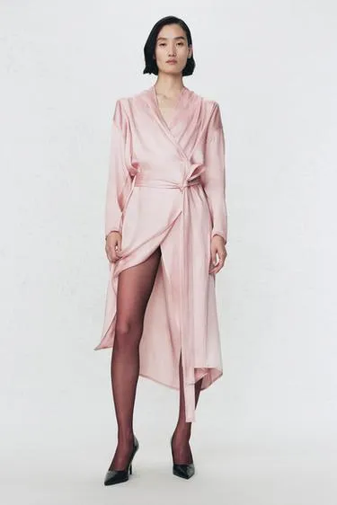 Платье с поясом из атласа SOSHIOTSUKI X ZARA- Заказать в России