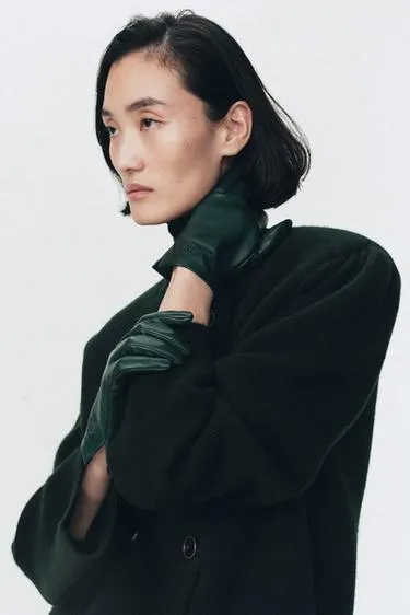 Embroidered Leather Gloves Soshiotsuki X Zara