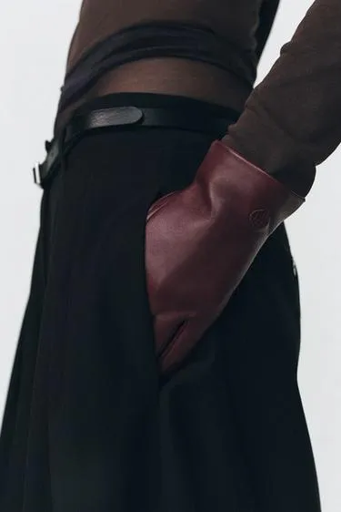Embroidered Leather Gloves Soshiotsuki X Zara