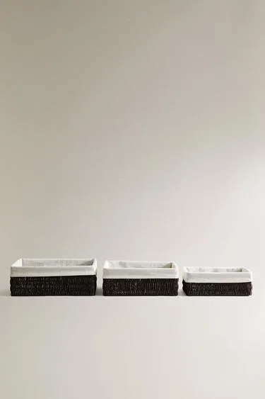 Прямоугольная тканевая корзина для интерьера