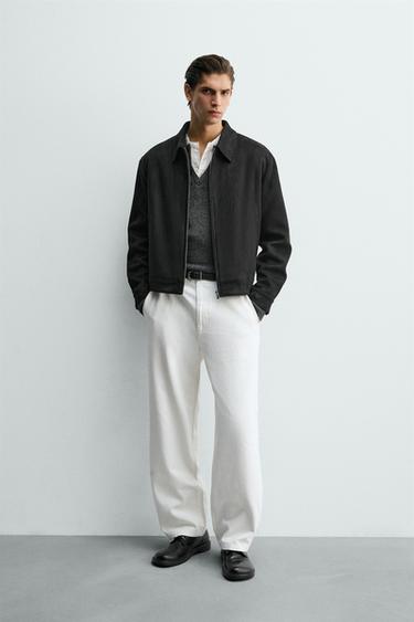 Zara Укороченная куртка из искусственной замши