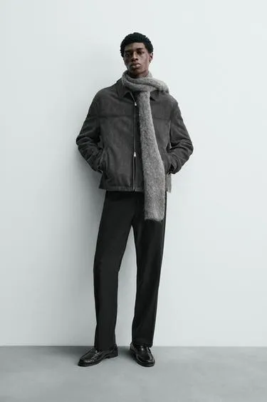 Замшевая куртка классического кроя