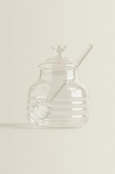 Банка для меда из боросиликатного стекла с рисунком пчелы- Заказать в России