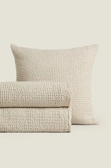 Покрывало из мини-вафельной вязки из хлопка