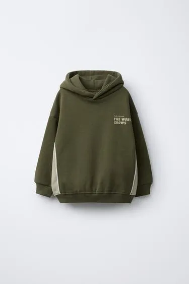 Толстовка с капюшоном COLOR BLOCK и надписью- Заказать в России