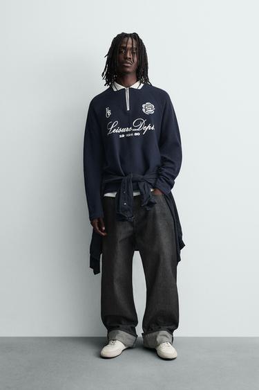 Zara Поло с контрастным принтом