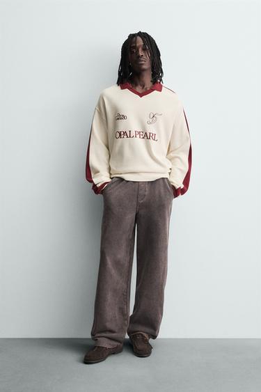 Zara Поло с вышивкой в стиле ретро-футбола купить с доставкой.