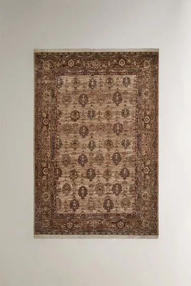 Шерстяной ковер с геометрическим и цветочным принтом- Заказать в России