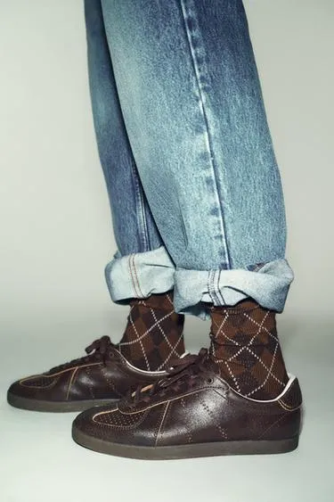 Хлопковые носки в ромб- Заказать в России