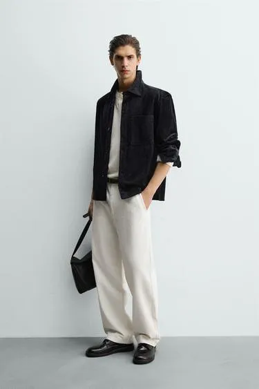 Вельветовая куртка-рубашка свободного кроя