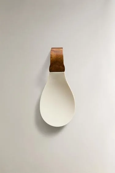 Подставка для ложки из силикона с деревянной ручкой