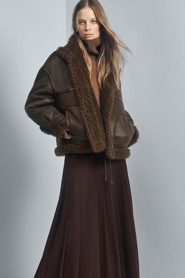 Zara Бомбер-дубленка — ZW COLLECTION